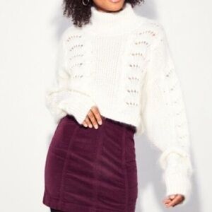 Free People Modern Femme Wine Corduroy Mini Skirt